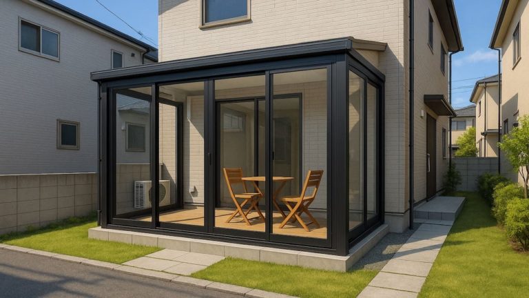 足立区の戸建て外構に施工されたテラス囲い・サンルームのイメージ