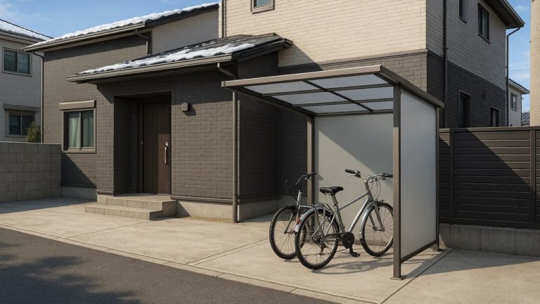 上尾市の戸建て外構に施工されたサイクルポートのイメージ