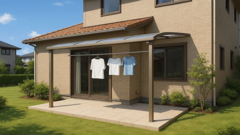 上尾市の戸建て外構に施工されたテラス屋根のイメージ