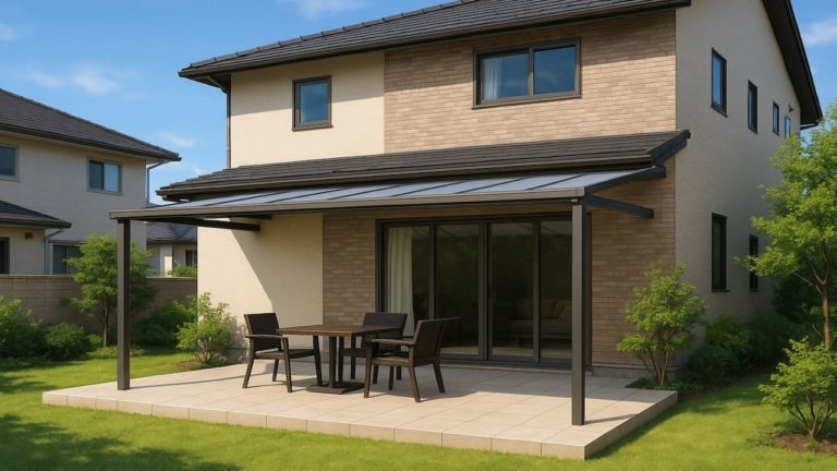 愛知県の戸建て外構に施工されたテラス屋根のイメージ