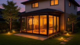 明石市の戸建て外構に施工されたテラス囲い・サンルームのイメージ