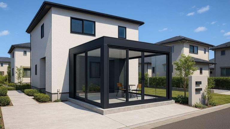 安城市の戸建て外構に施工されたテラス囲い・サンルームのイメージ