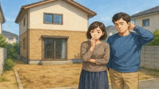 朝霞市の外構工事の失敗にがっかりする夫婦のイメージ