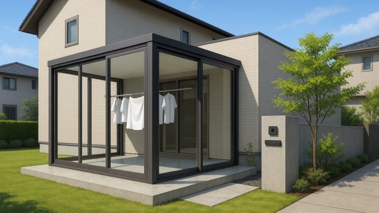 朝霞市の戸建て外構に施工されたテラス囲い・サンルームのイメージ