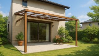 朝霞市の戸建て外構に施工されたテラス屋根のイメージ