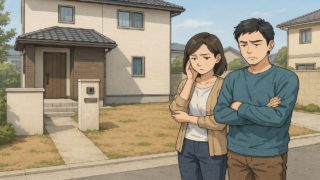 【厚木市】外構工事でよくある失敗5つ|相見積もりの活かし方 厚木市の外構工事の失敗にがっかりする夫婦のイメージ