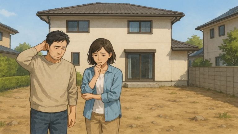 千葉県の外構工事の失敗にがっかりする夫婦のイメージ