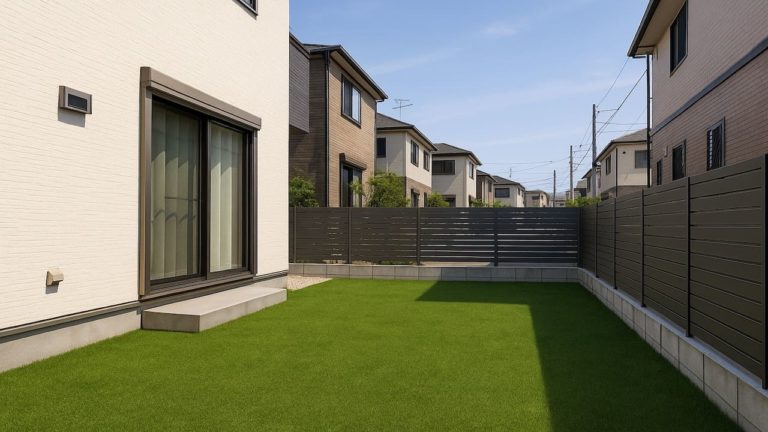大東市の戸建て外構に施工された人工芝のイメージ