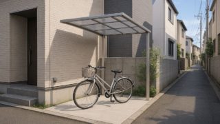 大東市の戸建て外構に施工された自転車置き場のイメージ