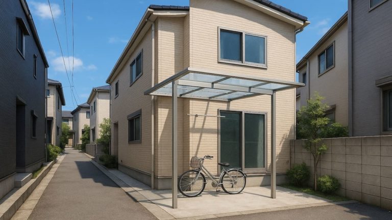 大東市の戸建て外構に施工されたテラス屋根のイメージ