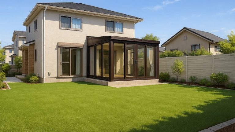 海老名市の戸建て外構に施工された人工芝のイメージ