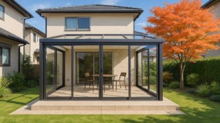 海老名市の戸建て外構に施工されたテラス囲い・サンルームのイメージ