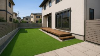 【江戸川区】人工芝の予算ライン|初心者がやりがちな勘違い5つ 江戸川区の戸建て外構に施工された人工芝のイメージ