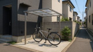 江戸川区の戸建て外構に施工された自転車置き場のイメージ