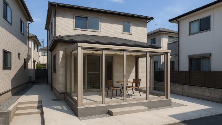 江戸川区の戸建て外構に施工されたテラス囲い・サンルームのイメージ