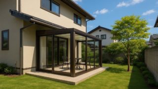 愛媛県の戸建て外構に施工されたテラス囲い・サンルームのイメージ