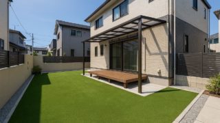 府中市の戸建て外構に施工された人工芝のイメージ