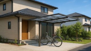 府中市の戸建て外構に施工されたサイクルポートのイメージ