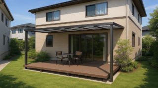 藤枝市の戸建て外構に施工されたテラス屋根のイメージ