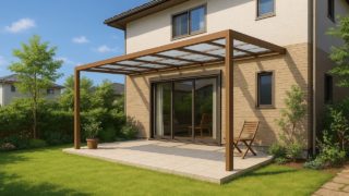 富士見市の戸建て外構に施工されたテラス屋根のイメージ