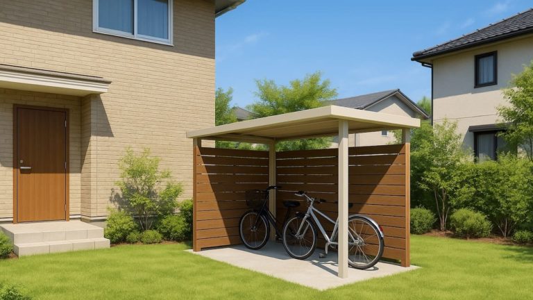 ふじみ野市の戸建て外構に施工された自転車置き場のイメージ