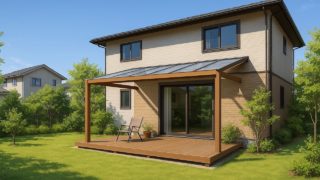 【ふじみ野市】テラス屋根の工事費用|外観をスッキリ見せるデザインのコツ ふじみ野市の戸建て外構に施工されたテラス屋根のイメージ