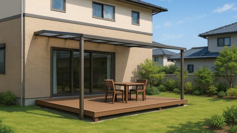 富士宮市の戸建て外構に施工されたテラス屋根のイメージ