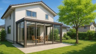 藤沢市の戸建て外構に施工されたテラス囲い・サンルームのイメージ