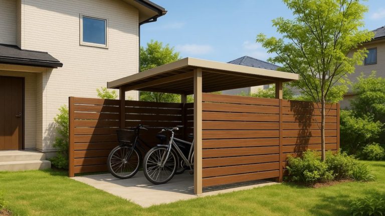 深谷市の戸建て外構に施工された自転車置き場のイメージ