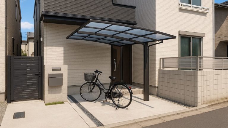 深谷市の戸建て外構に施工されたサイクルポートのイメージ