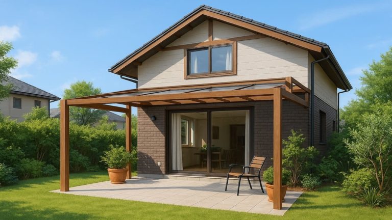 深谷市の戸建て外構に施工されたテラス屋根のイメージ