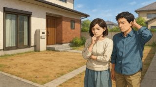 船橋市の外構工事の失敗にがっかりする夫婦のイメージ