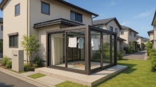 船橋市の戸建て外構に施工されたテラス囲い・サンルームのイメージ