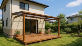 船橋市の戸建て外構に施工されたテラス屋根のイメージ