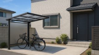 岐阜県の戸建て外構に施工されたサイクルポートのイメージ