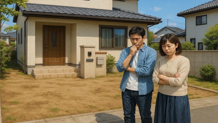 群馬県の外構工事の失敗にがっかりする夫婦のイメージ