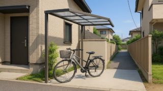 【羽曳野市】自転車置き場の予算ライン|外構の価値を落とさない作り方 羽曳野市の戸建て外構に施工された自転車置き場のイメージ