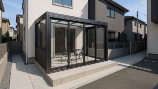 羽曳野市の戸建て外構に施工されたテラス囲い・サンルームのイメージ