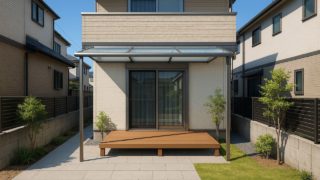 八王子市の戸建て外構に施工されたテラス屋根のイメージ