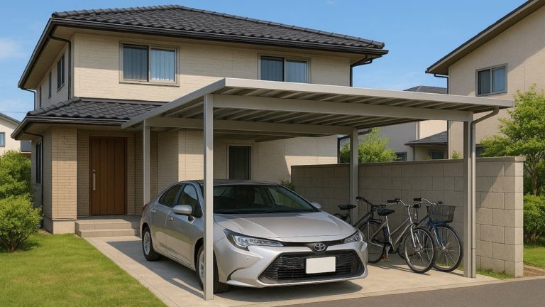 浜松市の戸建て外構に施工された自転車置き場のイメージ