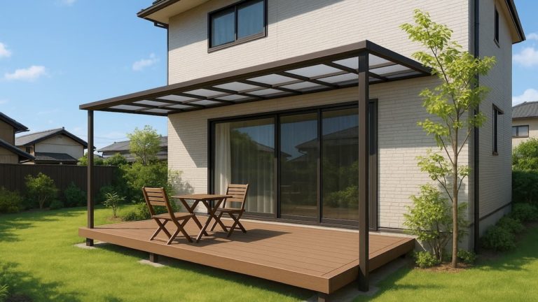 浜松市の戸建て外構に施工されたテラス屋根のイメージ