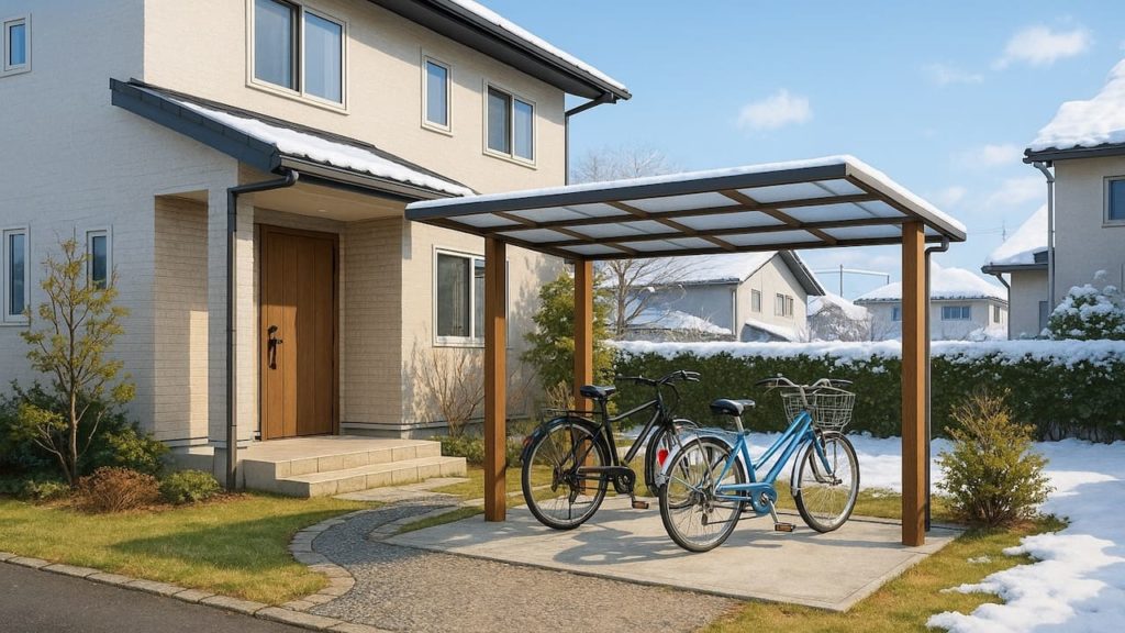 【花巻市】自転車置き場の費用比較｜フェンス等と一緒に付ける時