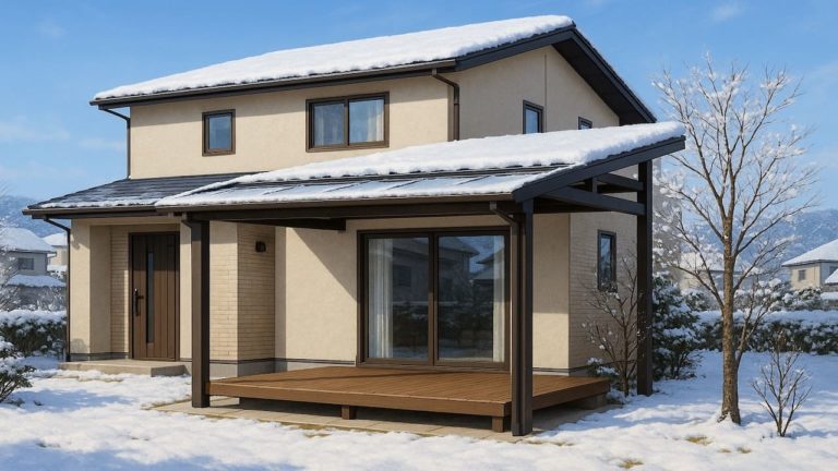 花巻市の戸建て外構に施工されたテラス屋根のイメージ