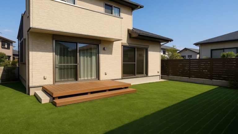 半田市の戸建て外構に施工された人工芝のイメージ