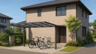 半田市の戸建て外構に施工されたサイクルポートのイメージ