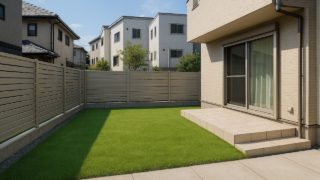 東久留米市の戸建て外構に施工された人工芝のイメージ