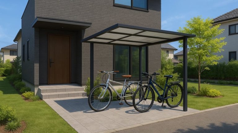 東村山市の戸建て外構に施工された自転車置き場のイメージ