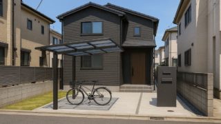 東大阪市の戸建て外構に施工されたサイクルポートのイメージ