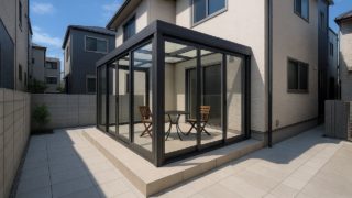 東大阪市の戸建て外構に施工されたテラス囲い・サンルームのイメージ