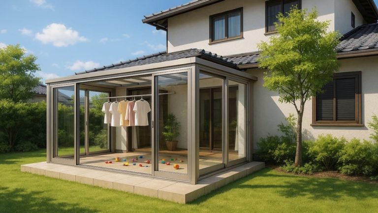 彦根市の戸建て外構に施工されたテラス囲い・サンルームのイメージ